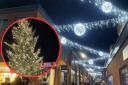 Mold's Christmas tree (inset) and lights in town!