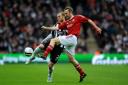 Grimsby Town's Sam Hatton and Wrexham's Brett Ormerod (right) during the FA Carlsberg Trophy Final at Wembley Stadium, London. PRESS ASSOCIATION Photo. Picture date: Sunday March 24, 2013. See PA story SOCCER Trophy. Photo credit should read: