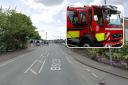 Church Street in Connah's Quay (Google) and, inset, a fire engine