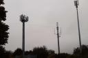 The three existing masts at the site in Shotton