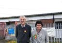 The First Minister for Wales, Mark Drakeford, with Clwyd South Welsh Labour candidate, Susan Elan Jones.