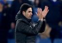 Arsenal manager Mikel Arteta acknowledges the fans after the final whistle during the Premier League match at Stamford Bridge, London..