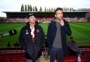 Wrexham co-chairmen Rob McElhenney and Ryan Reynolds during a press conference at the Racecourse Ground, Wrexham. Picture date: Thursday October 28, 2021.