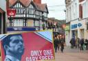 Wrexham city centre and inset: The Gary Speed mural created by Unify Creative in Cardiff.