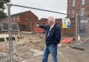 Hermitage Cllr Graham Rogers shows where the Hightown Barracks statue will go.
