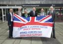 Members of Flintshire County Council gathered at Mold's County Hall to show their support for Armed Forces week.