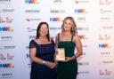 Millie Francis-Owen (right), receiving her award from Janis Richards, region director for Make UK in Wales.