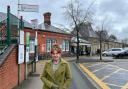 Sarah Atherton MP at Wrexham General train station.