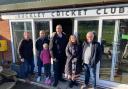 PACT Manager David Evans (left) and North Wales Police and Crime Commissioner Andy Dunbobbin (centre) with members of Buckley Cricket Club.