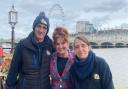 Sarah Atherton MP with Claire and Paul Marshall at the Houses of Parliament