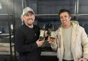 Vault 33 owner Neil Roberts with Four Walls Whiskey co-founder Rob McElhenney