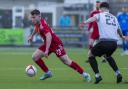 Josh Williams during the JD Welsh Cup Semi Final fixture between Connah's Quay Nomads and Bala Town at the OPS Wind Arena, Llandudno. 23rd of March, Llandudno, Wales (Pic by Nik Mesney/FAW)
