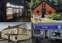 Top L-R: Saltney Pizza, The Old Courthouse Cafe, Top Monkeys and Jemoleys