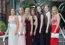 RM200618f.Grosvenor Pulford.Flint High School Prom.Maisy Price-Roberts, Catherine Cartwight, Sophie Collings,Leah Scutt, Abi Lewis, Lauren Williams and Alice Hyndman.