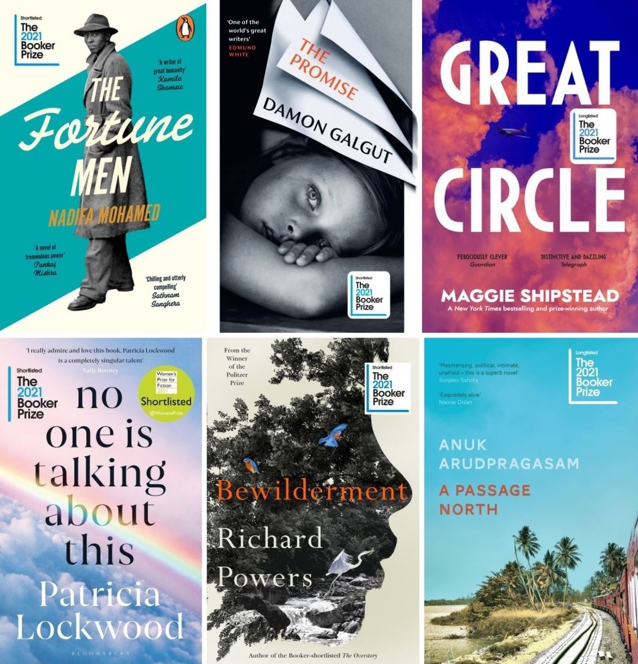 Booker Prize 2021 Shortlist titles.