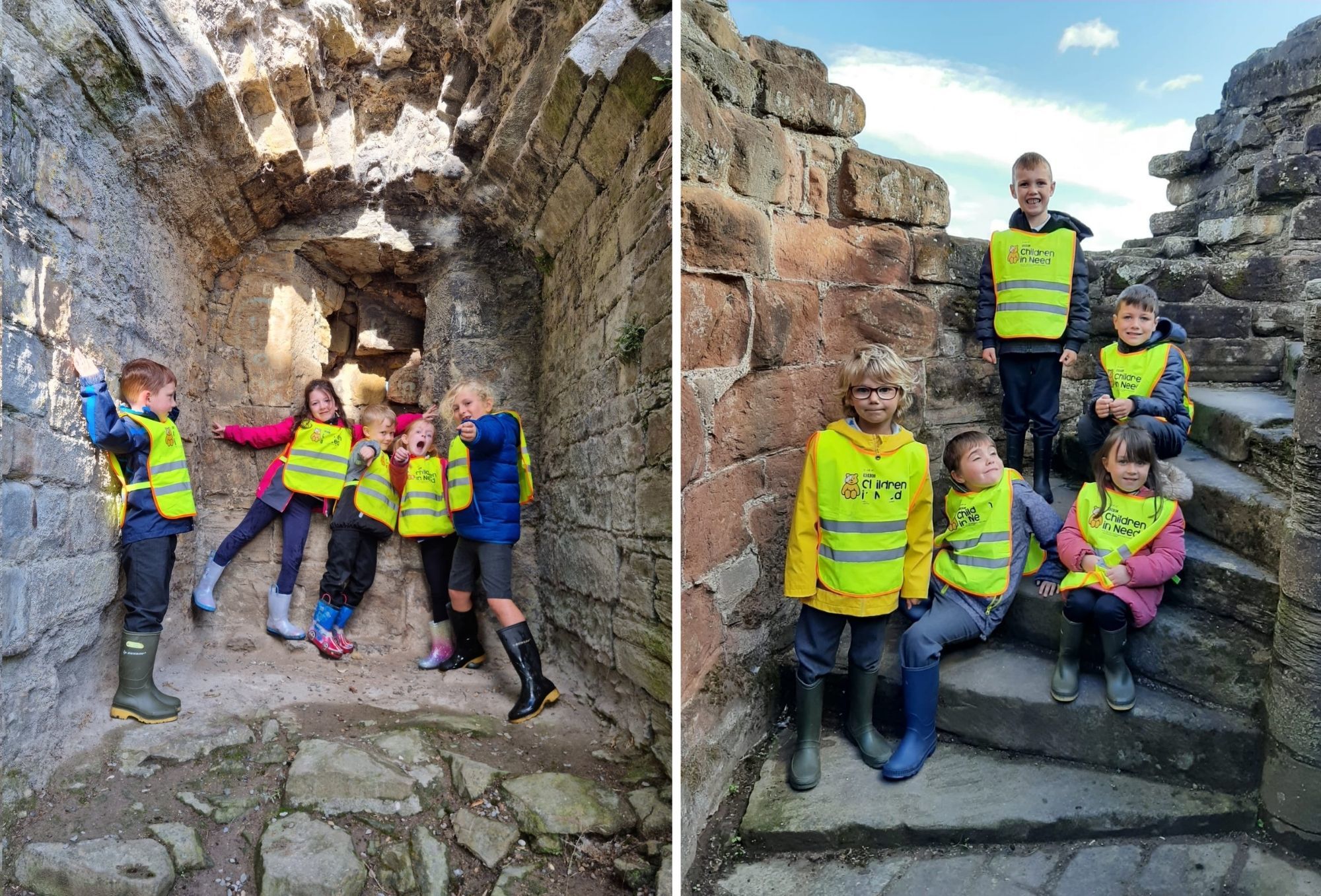 Ysgol Sychdyn pupils visit Flint Castle.
