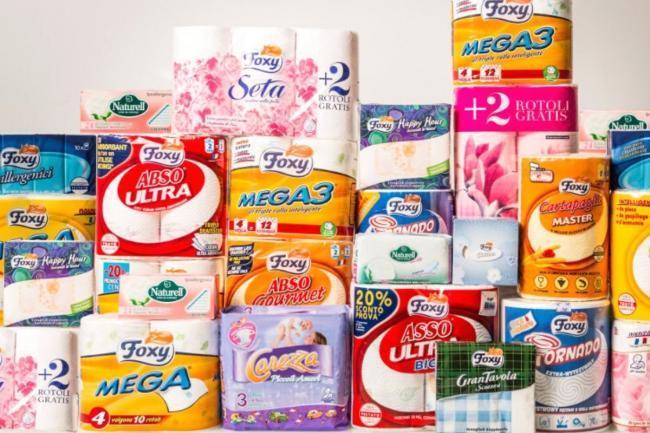 Brands produced by ICT (Industrie Cartarie Tronchetti). Its products include toilet paper, kitchen towels and facial tissues. Photo: ICT