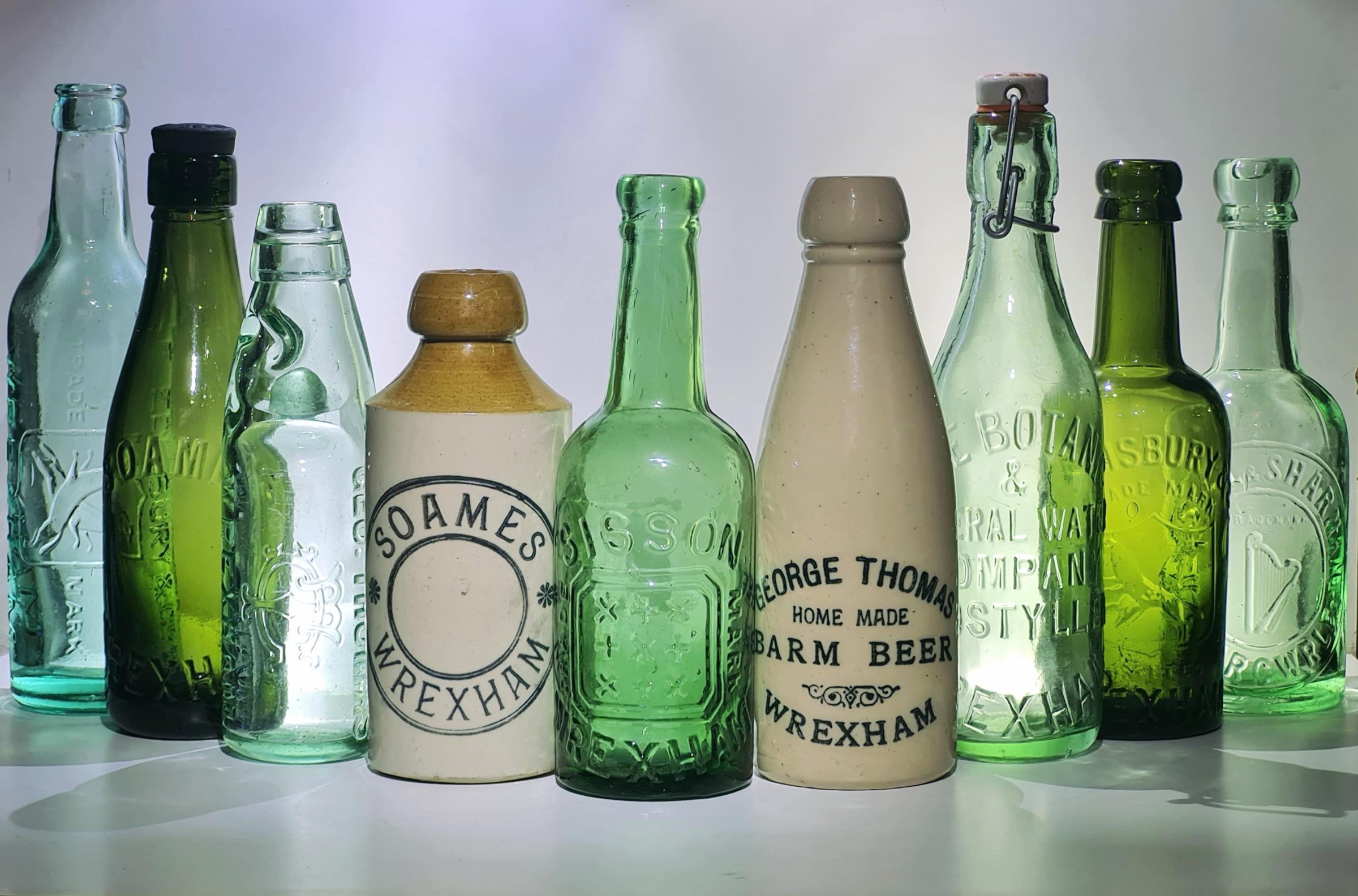 Local finds by Adam Mercer, including one of his favourites, a Soames stone ginger beer bottle.