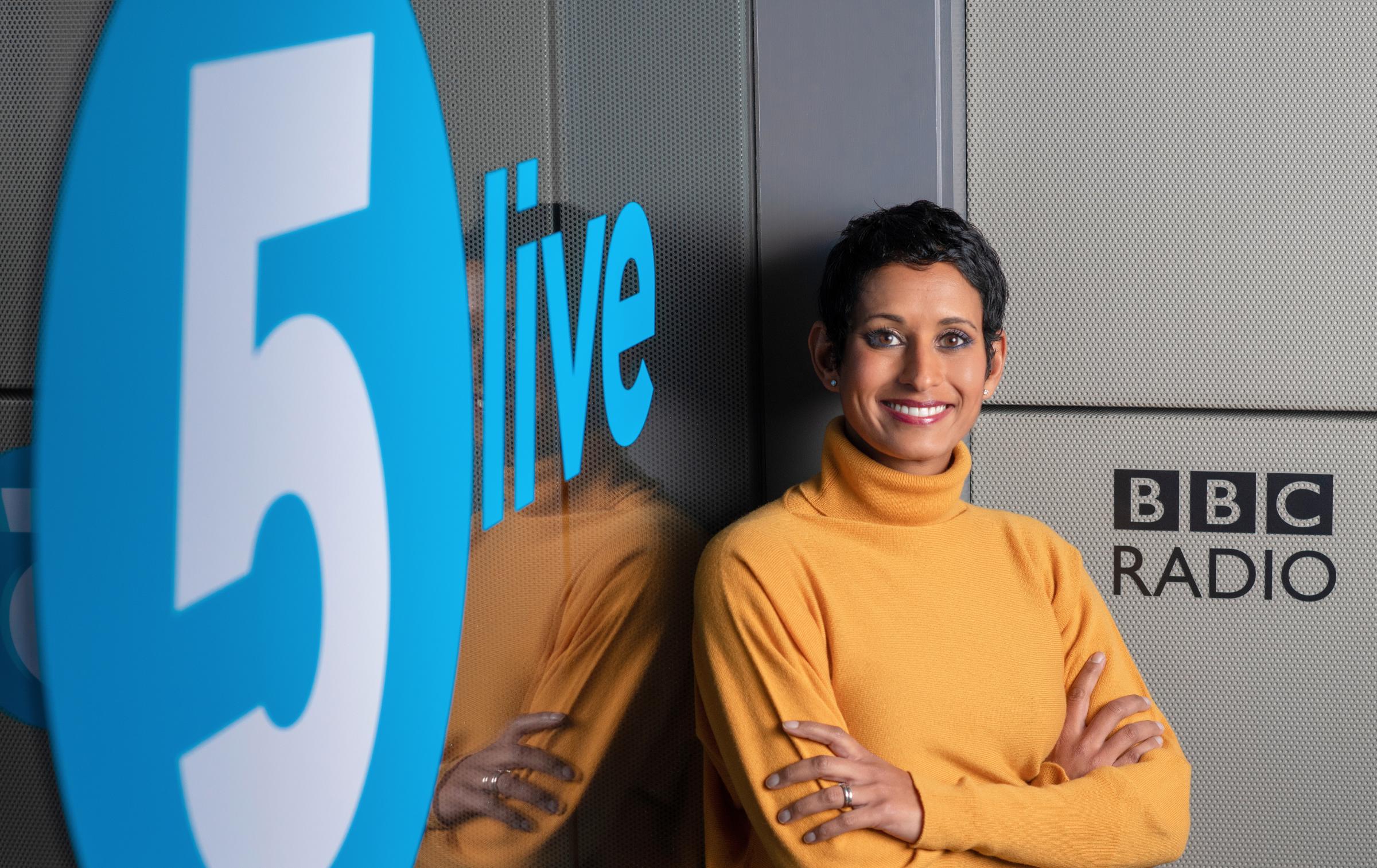 For use in UK, Ireland or Benelux countries only Undated BBC handout photo of Naga Munchetty, who has said she was absolutely delighted as she made her debut as the host of the mid-morning programme on BBC Radio 5 Live on Monday.