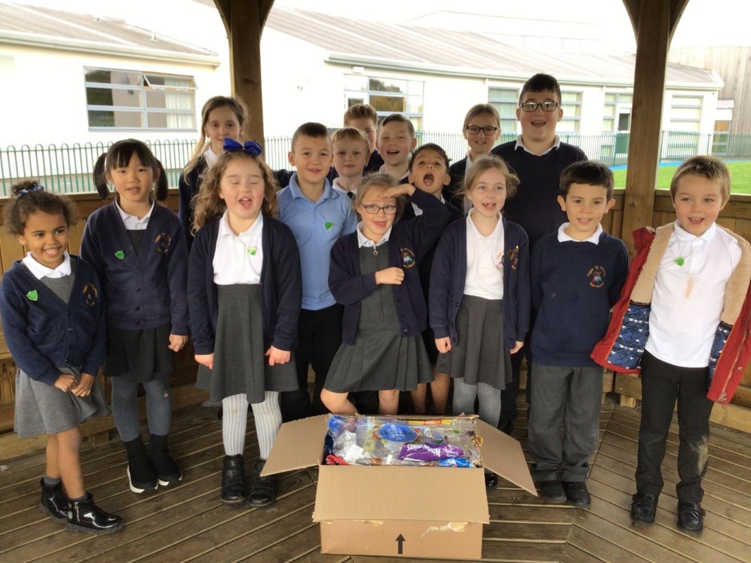 The Eco Council at Ysgol Ty Ffynnon have been collecting plastic for recycling.