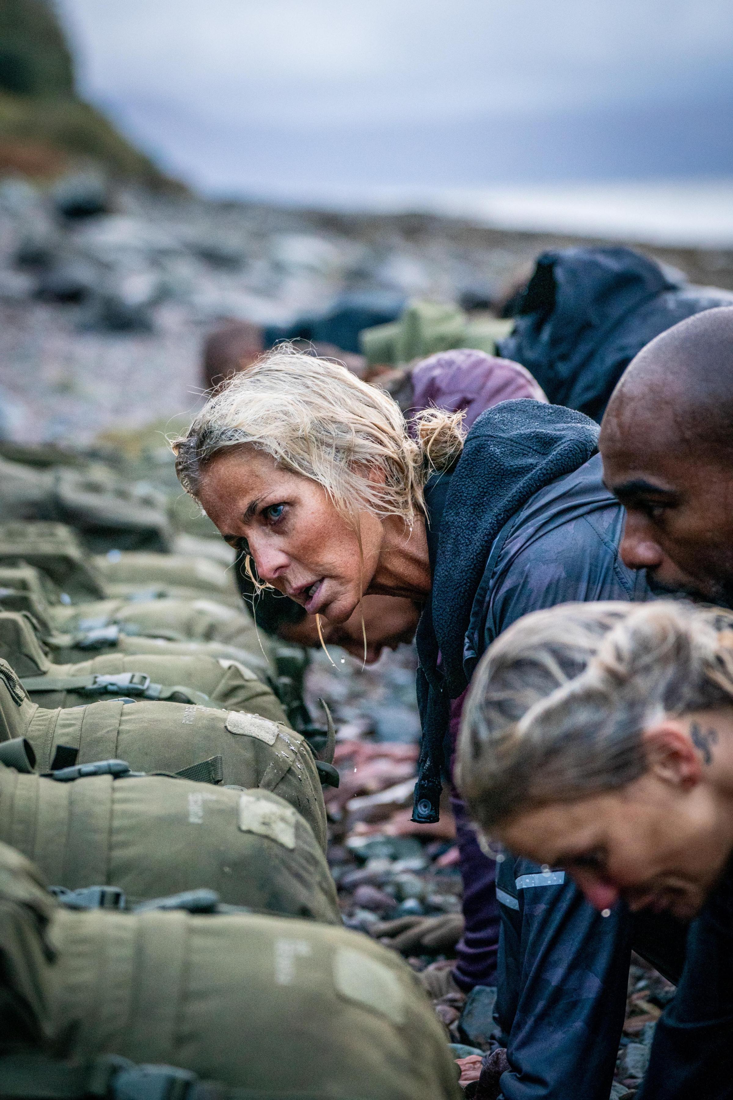 Undated handout photo issued by Minnow Films/Channel 4 of Ulrika Jonsson during filming of the first episode of the new Celebrity SAS: Who Dares Wins. She is among the 12 celebrity recruits being put through their paces by chief instructor Ant Middleton
