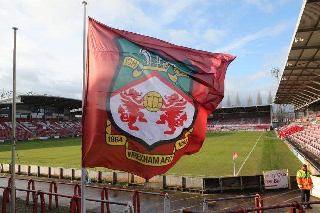 A flag at the Racecourse Ground in Wrehxam