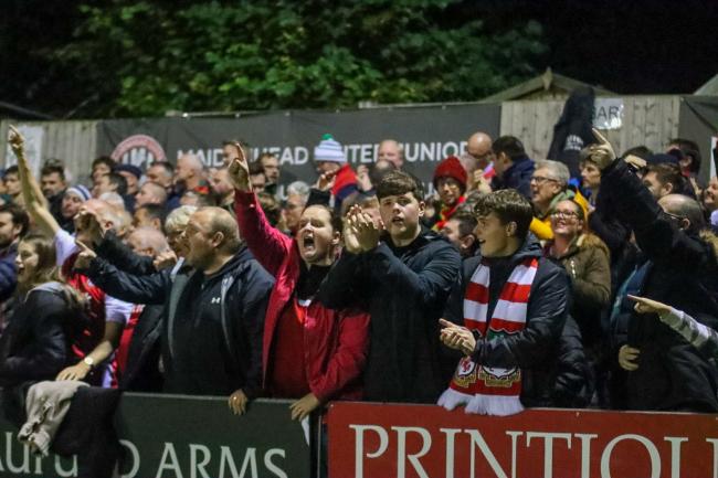 OH WHAT A NIGHT! It was the first game for Ryan Reynolds and Rob McElhenney and Wrexham fans again turned out in full force at Maidenhead. Pictures by GEMMA THOMAS