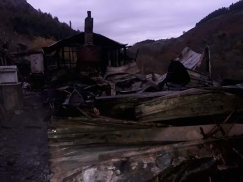 The aftermath of fire at the property in the Ceiriog Valley. (Image courtesy of North Wales Fire and Rescue Service)