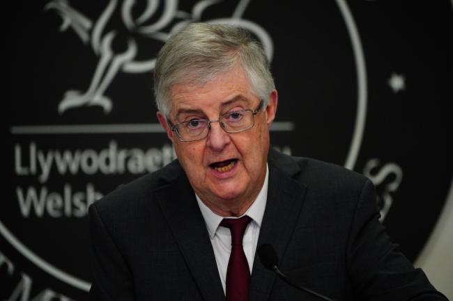 First Minister Mark Drakeford speaks during a Welsh Government press conference at the Crown Buildings, Cathay Park in Cardiff, setting out coronavirus restrictions for Wales. Mr Drakeford has urged everyone to get vaccinated, use lateral flow tests