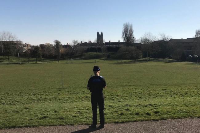 A police officer in Wrexham. Image: Wrexham Town Police/Twitter
