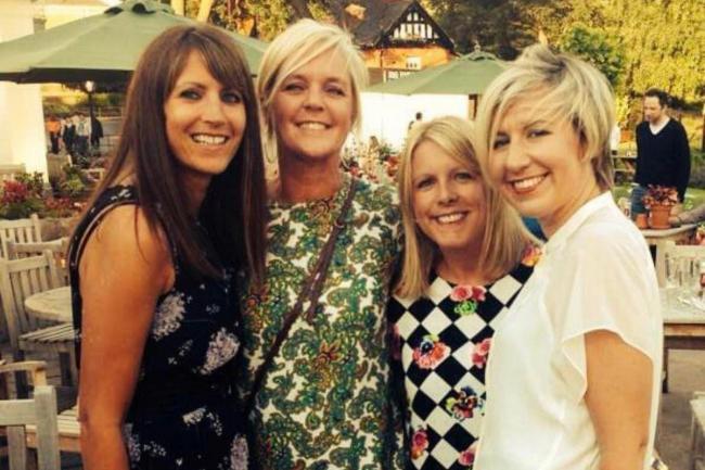 Courtney Gates (send left) with her friends Jane Edwards, Matilda Synnerdahl-Evans and Shelley Chefffings