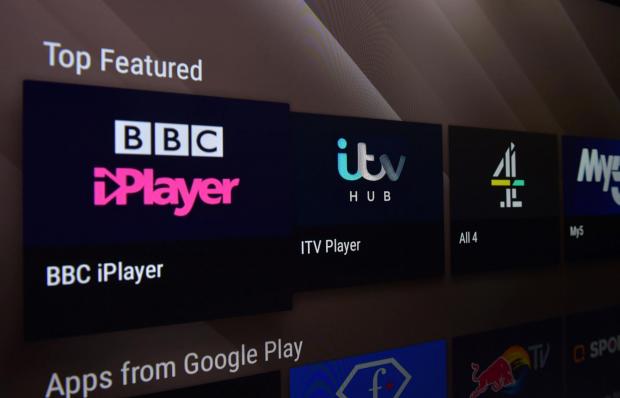 The Leader: BBC iPlayer, ITV Hub, All 4, My 5 streaming apps on Smart TV. Credit: PA