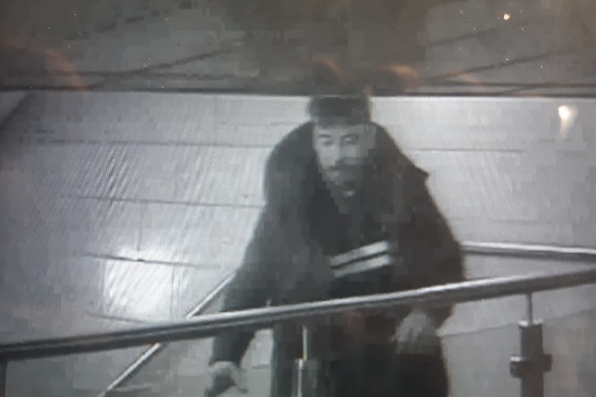 Police want to speak to this man after reports of criminal damage in Eagles Meadow. Image: NWP Wrexham