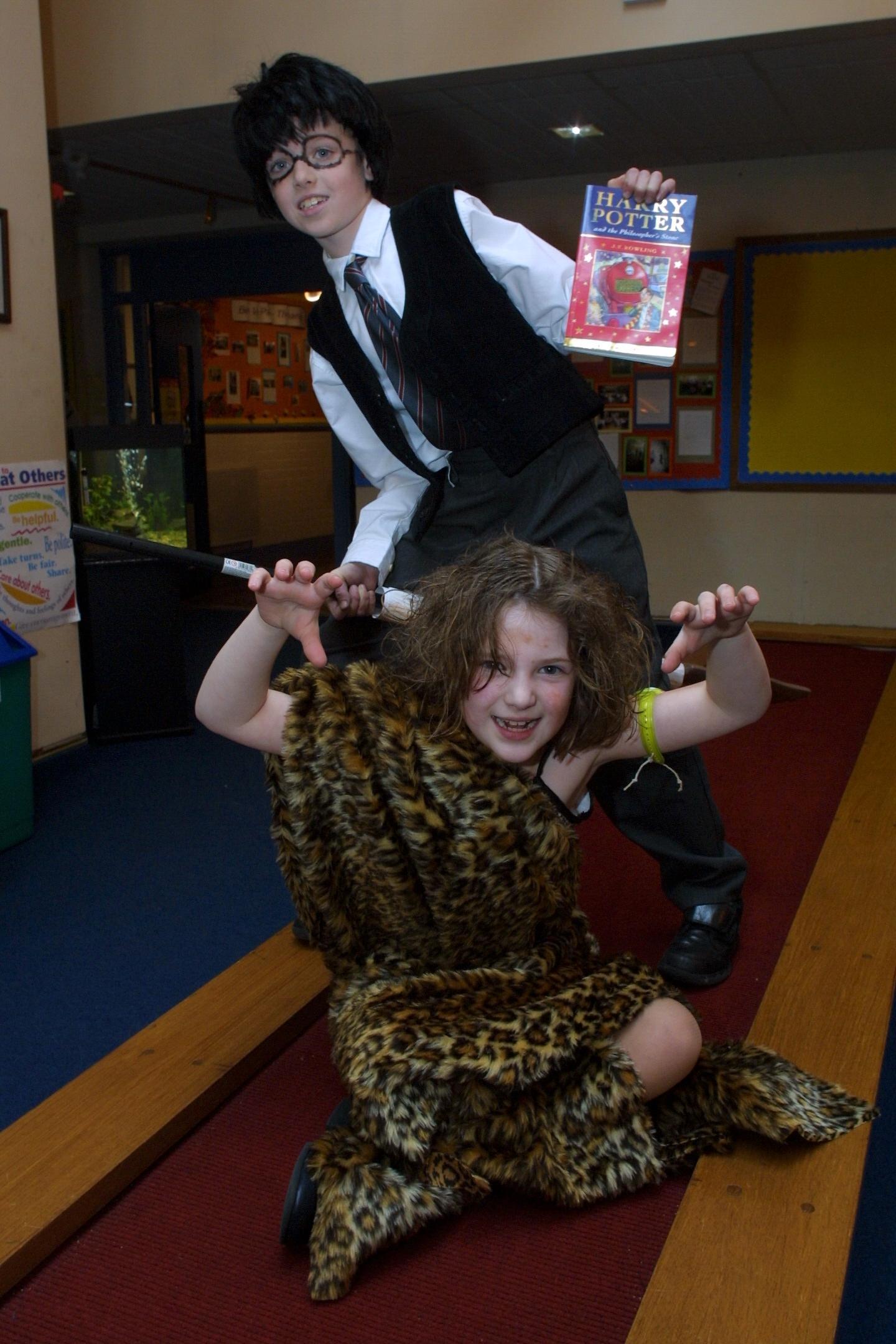 Thomas as Harry Potter and Jessica as Stigg Of The Dump.