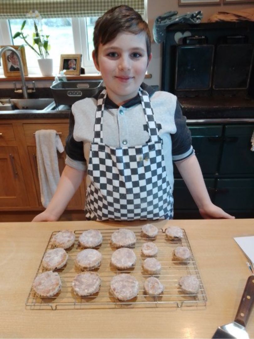 Oren Evans bakes for the Dee Valley Federation eisteddfod.