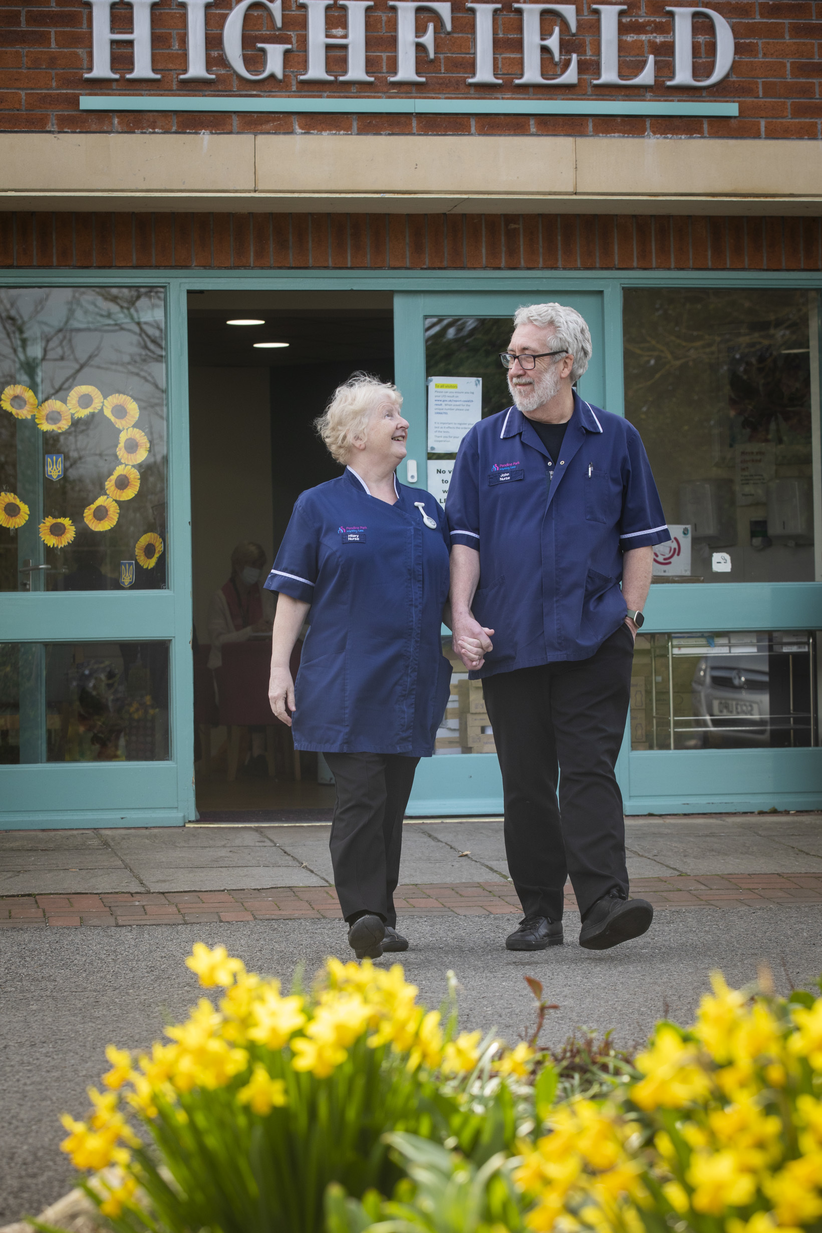 Pendine Nurses Hilary and John Mills who both retired on the same day. Photo: Mandy Jones