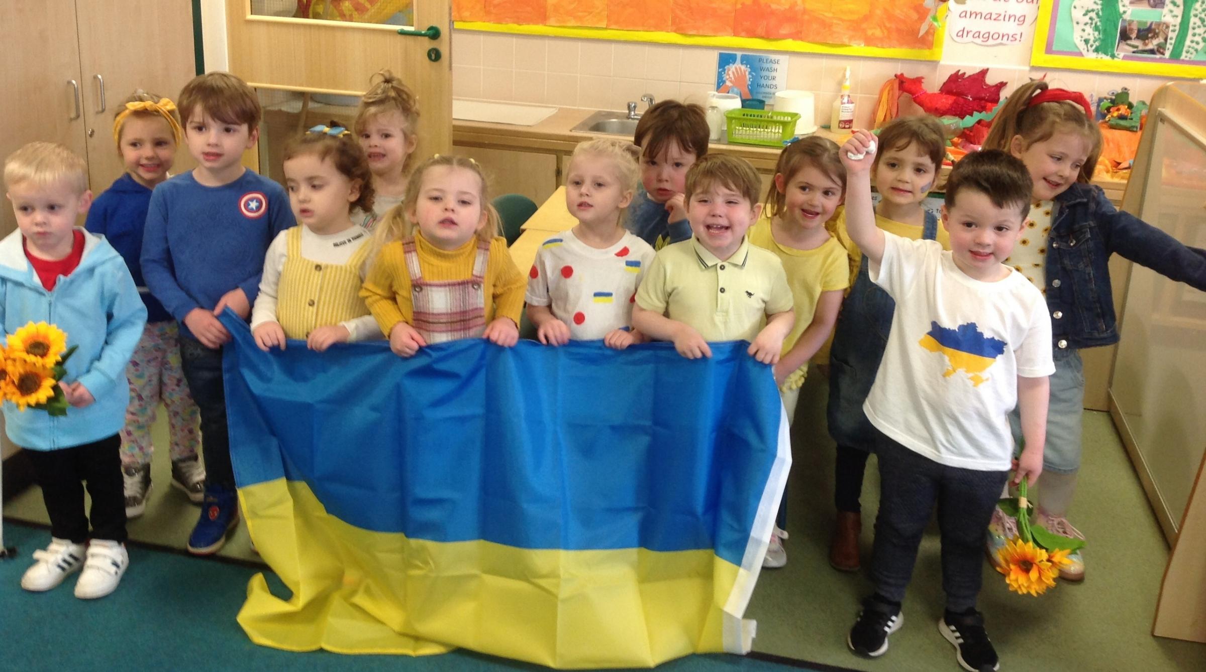 Children at Penygelli CP School took part in a fundraising day for Ukraine.