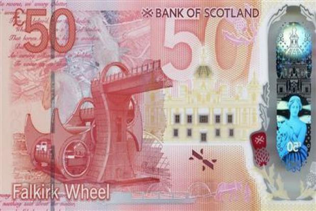 A polymer Scottish fifty pound note
