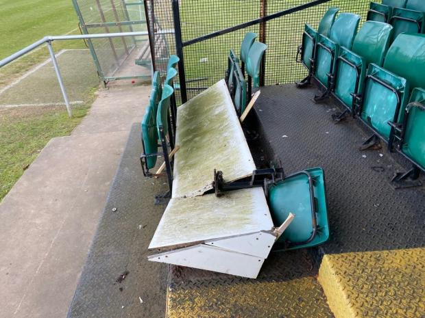 The Leader: Some of the damage caused at the club.