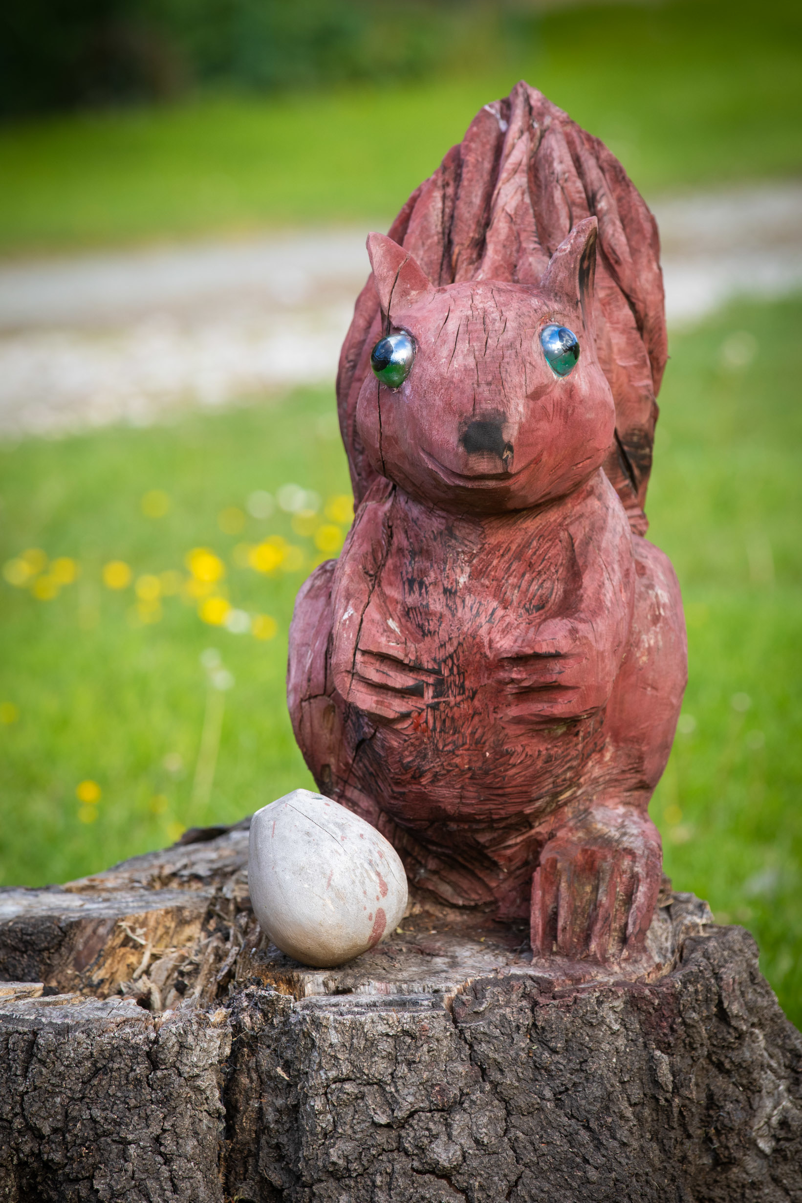 Squirrel sculpture by Paul Morris from the Pendine Park maintenance team. Photo: Mandy Jones