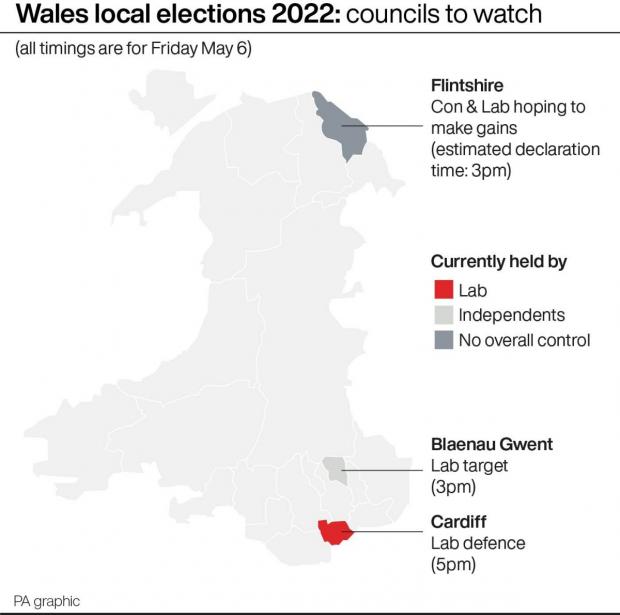 The Leader: Wales local elections 2022: councils to watch (PA Graphics)