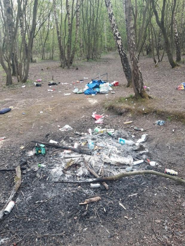 The Leader: Fire damage and rubbish at Knowle Hill nature reserve. 