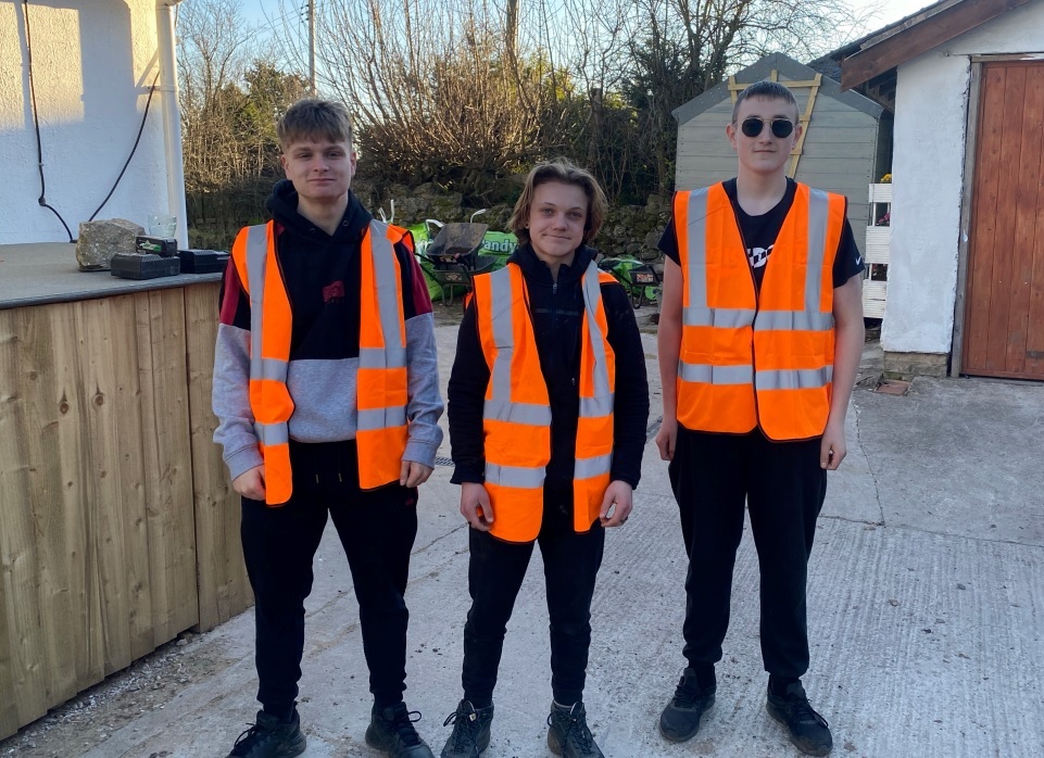 Cameron, Dainton and Phill get ready for a day’s work at the sanctuary.