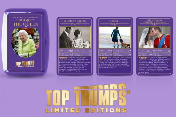 The Leader: HM Queen Elizabeth II Limited Edition Top Trumps Card Game. Credit: Winning Moves/ Top Trumps