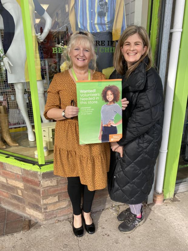 The Leader: Volunteer Belinda Mortell (right) pictured with manager of the Barnardo's Gwersyllt store Jeanette Tait