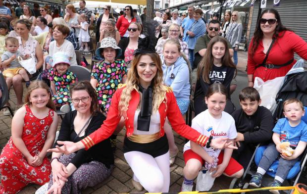 The Leader: Platinum Jubilee Holywell Rhianon Petrou from 'A little Magic' with people of Holywell (image: RickMatthews)