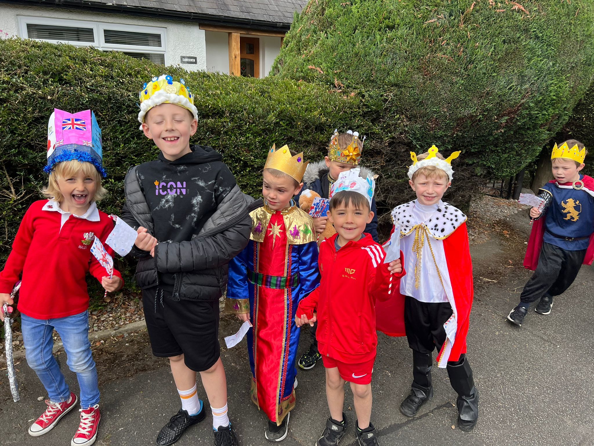 Kings and queens parade at All Saints School, Gresford.