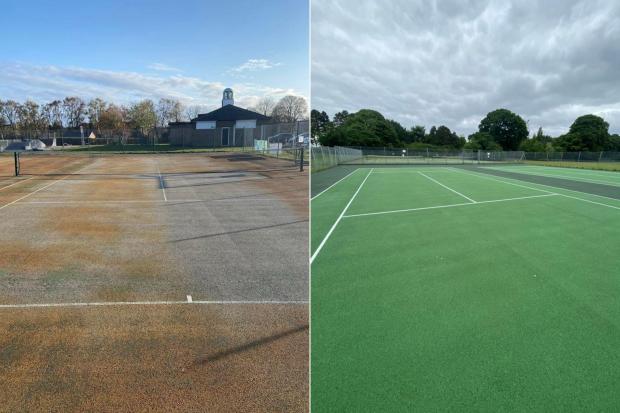 The chef: Before and after the renovation of the courts. 