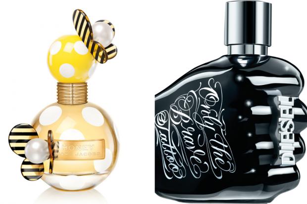 The Leader: (Left) Marc Jacobs Honey EDP and (right) Diesel Only the Brave Tattoo EDT (The Perfume Shop/Canva)