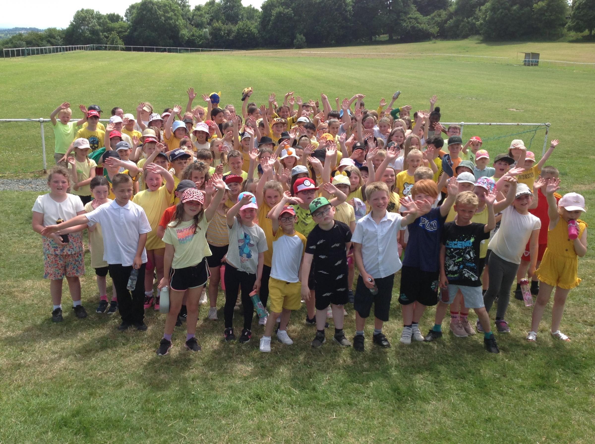 KS2 pupils after the run had finished.